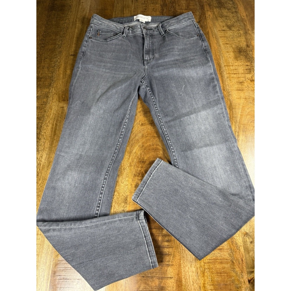 Lafayette 148 Mercer Jeans Womens 28 Gray Straight Leg Stretch Made USA 28x27